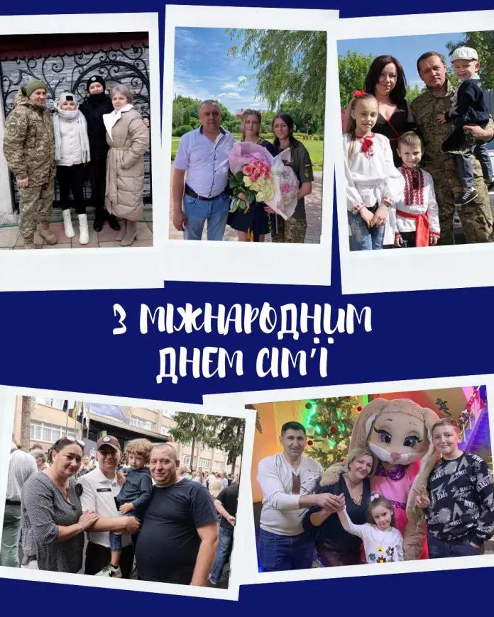 Ліцеїсти вітають з Міжнародним днем сім’ї з прапорами України та символікою миру